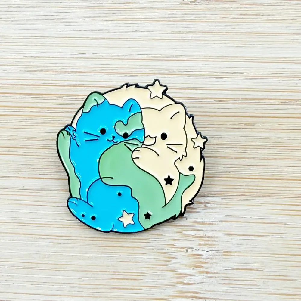 Earth Made Out Of Cats Soft Enamel Pin